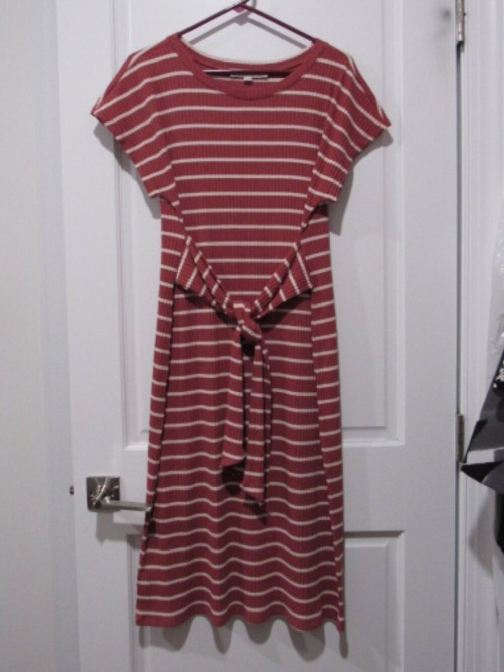Loft Striped Maxi Dress with Tie L NWT